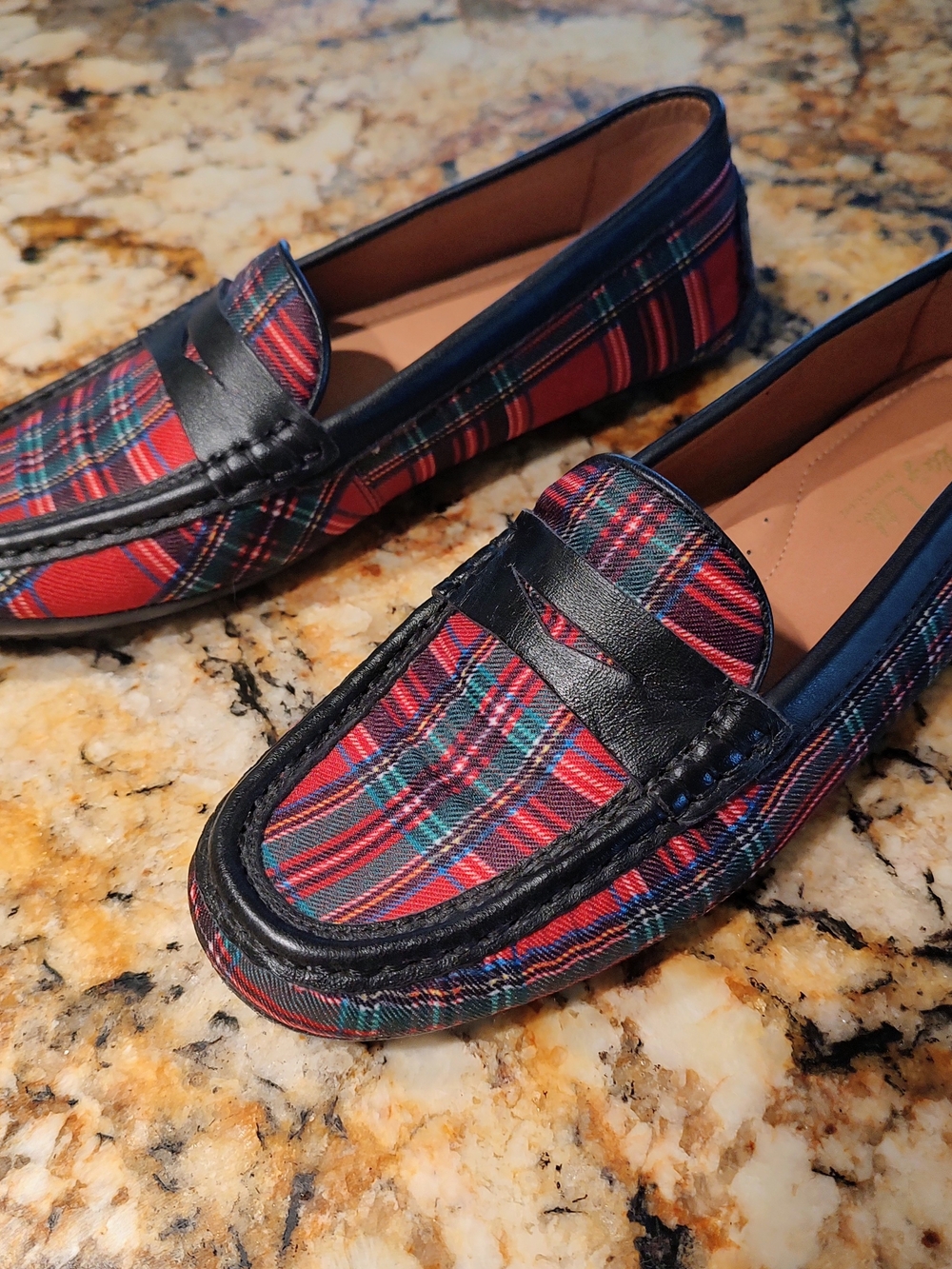 Women's Flag LTD Plaid Penny Loafers - Red & Green Tartan